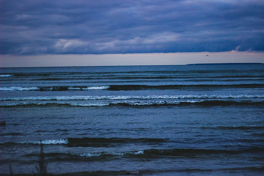 vista, ondas do mar, oceano, onda, azul, nuvens, mar, agua, ondas, paisagem