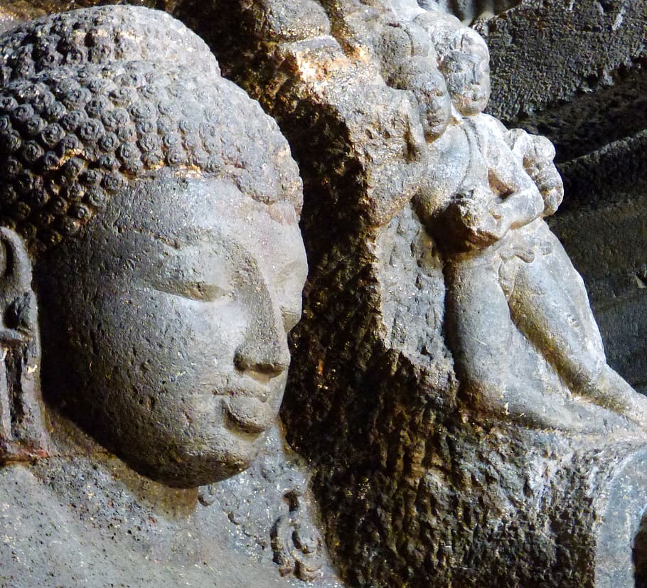 ajanta, ellora, cave sculpture, rock carvings, indian temples, cave, architecture, hindu, indian, sculpture