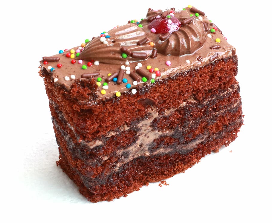slice, chocolate cake, food cake, white, sweet, white background, sweet food, food, food and drink, dessert