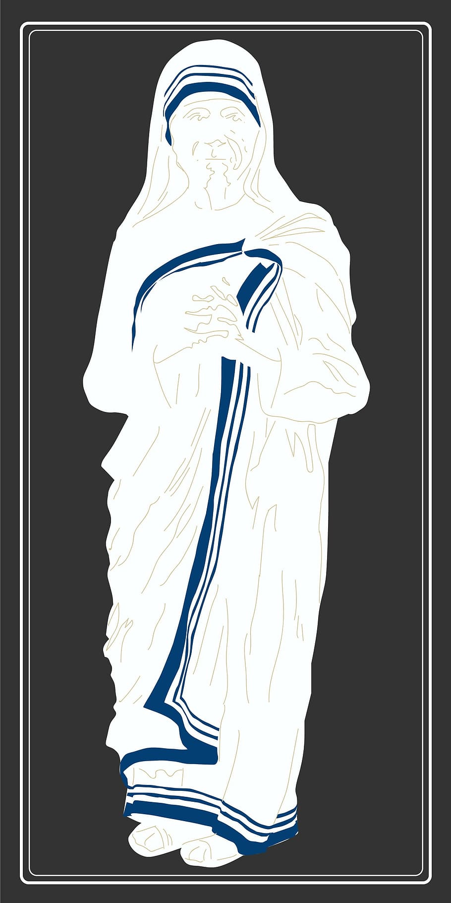 White Blue Dressed Woman Illustration Saint Teresa Of Calcutta Roman Catholic Nun Indian Missionary Mother Mother Teresa Pxfuel