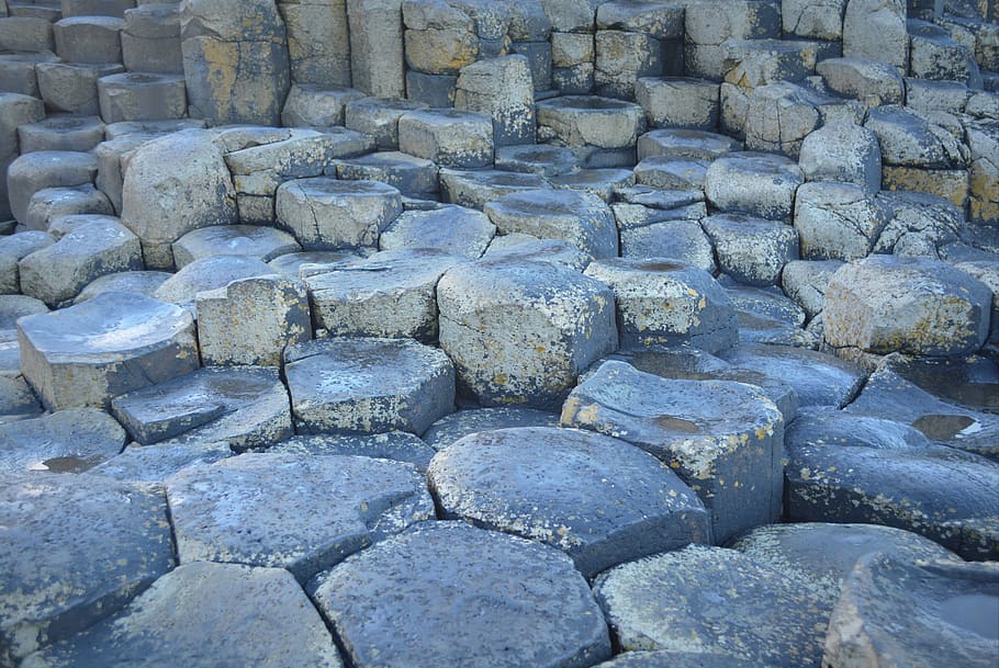 giant's causeway, northern ireland, rocks, rock formation, nature, unseco, solid, backgrounds, day, stone - object