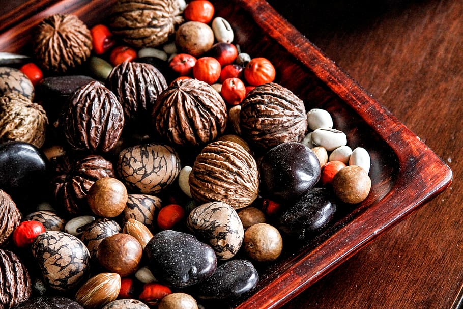 Nuts, Grain, Abstract, Vintage, food, nut - Food, brown, walnut, wood - Material, fruit