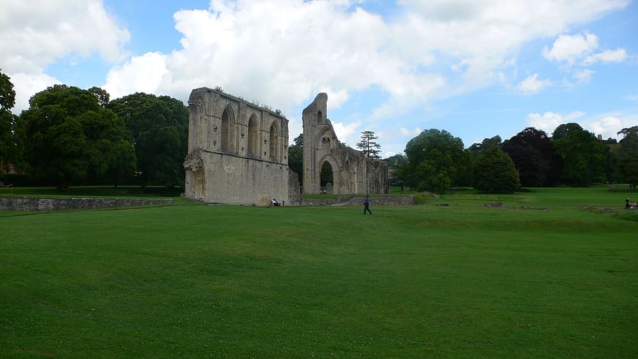 Inglaterra, Glastonbury Abbey, Somerset, castillo, hito, cultura, ruinas, antiguo, historia, histórico