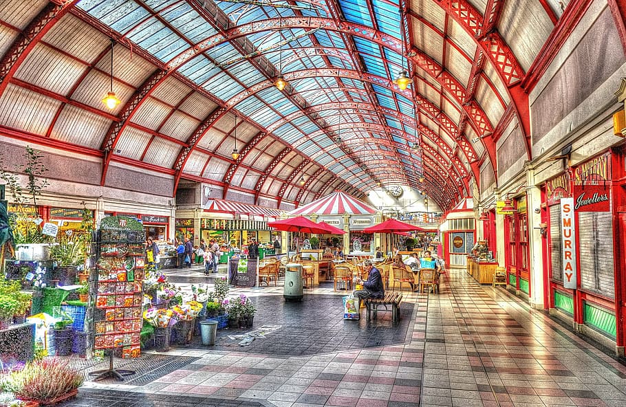multicolored, store, digital, wallpapers, newcastle market, indoor, market, hdr, people, city