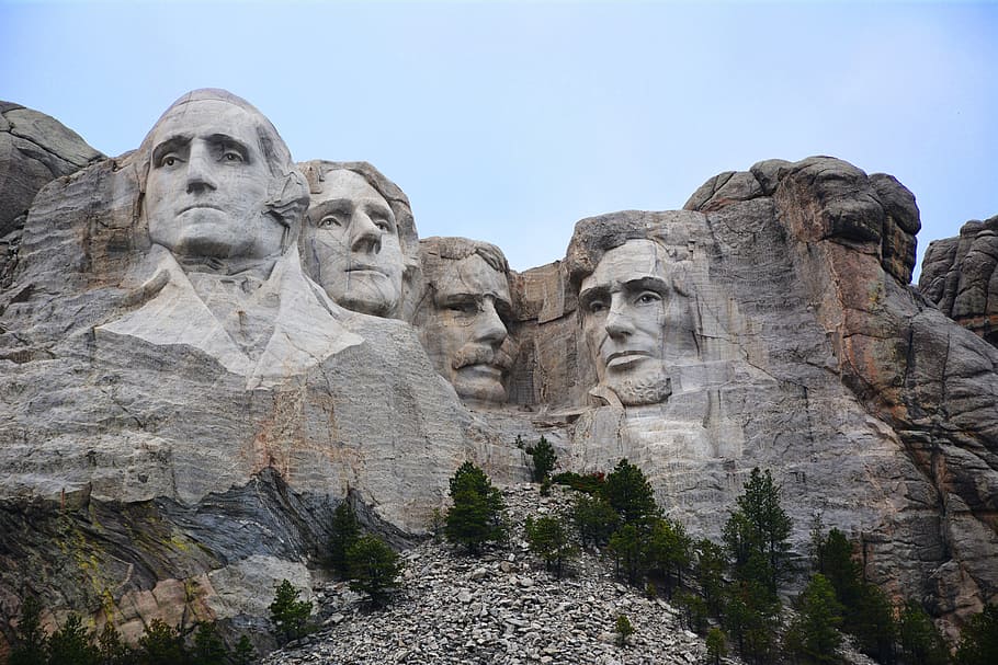 Gunung Rushmore, South Dakota, Monumen, bersejarah, lincoln, mt Rushmore National Monument, alam, batuan - Obyek, di luar ruangan, thomas Jefferson