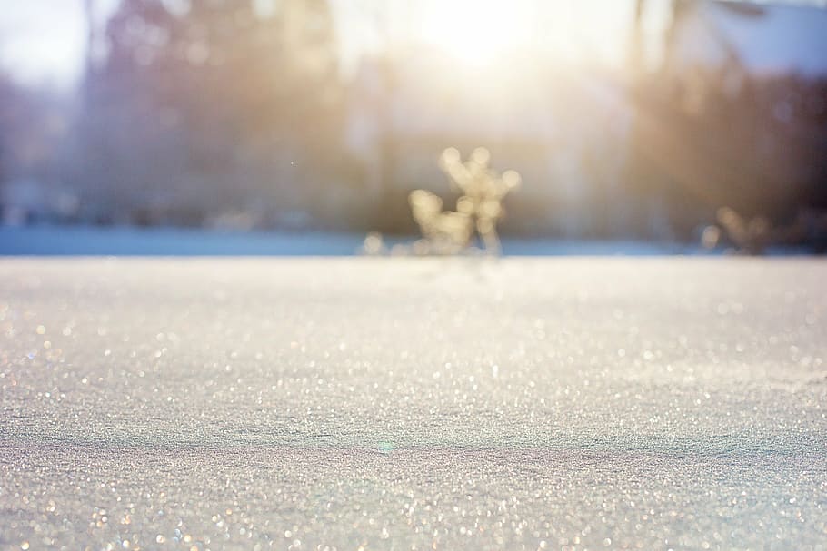 fotografía de lente de cambio de inclinación, superficie, copos de nieve, nieve, bokeh, bokeh de nieve, invierno, naturaleza, frío, al aire libre