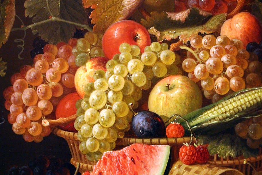 fruits arrangement, the framework, painting, oil on canvas, wallpaper, background, expressionist, expressionism, realist, works of art