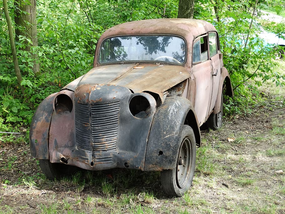 car, auto, old car, the wreckage of the car, old, old-fashioned, retro Styled, obsolete, land Vehicle, rusty