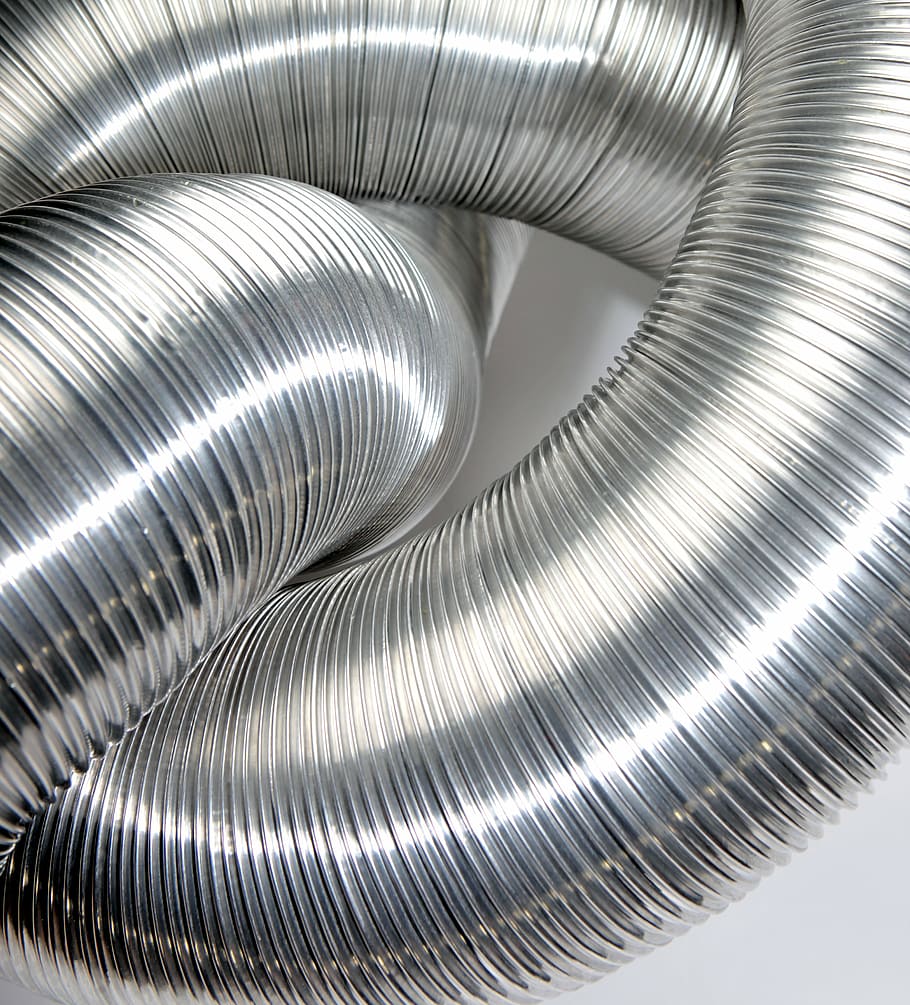 ventilation pipe, knot, aluminum tube, flexible, flexibility, pipeline, industry, pipe - Tube, tube, metal