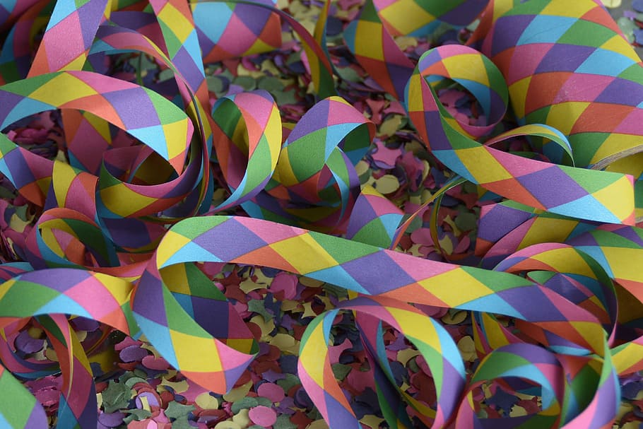 papel de bobina multicolor, serpentina, confeti, carnaval, fiesta, colorido, celebración, celebrar, anillado, artículos de fiesta