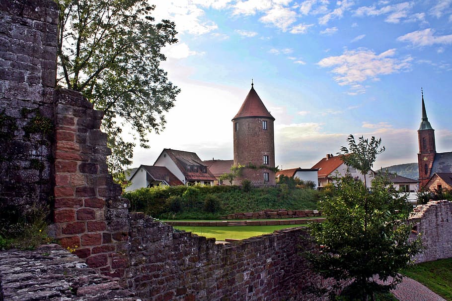 Fairytale, Hike, Neckar, Odenwald, neckar, odenwald, fortress, castle, ruin, village, fortifications