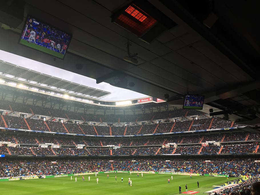 Real Madrid, Santiago Bernabeu, Spain, football, game, stadium, the league, fans, public, soccer