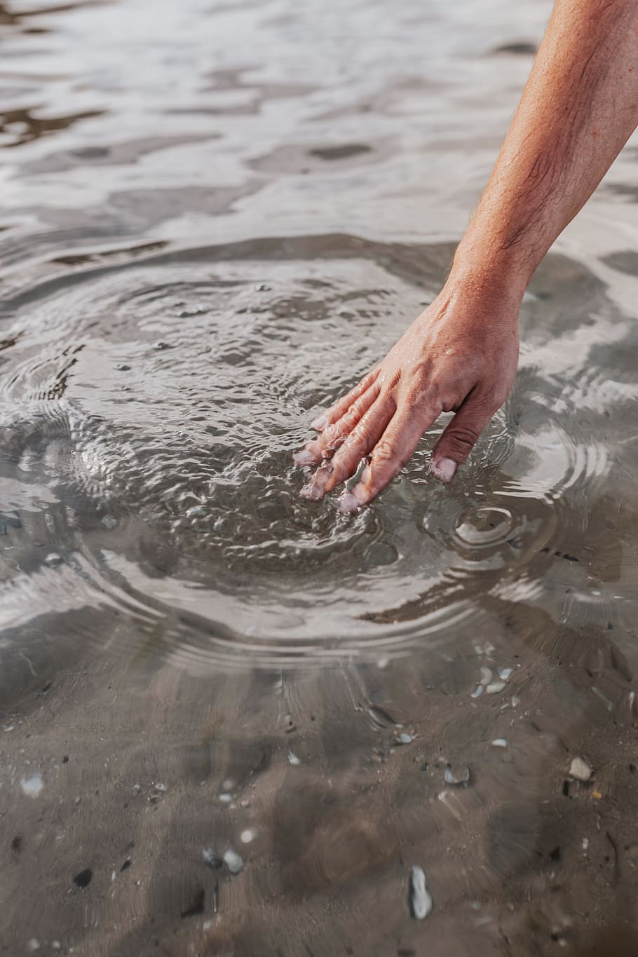 sea, hand, male, waterscape, man's hand, Touching, water, human hand, human body part, one person