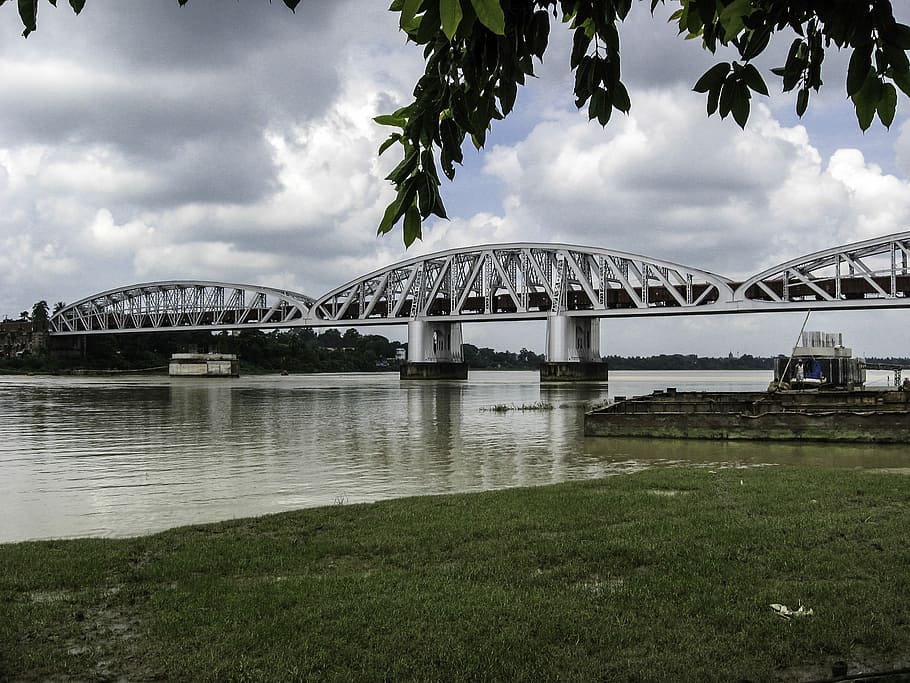 lanskap jembatan hoogly, Hoogly, Jembatan, lanskap, Kolkata, India, arsitektur, kalkuta, awan, foto