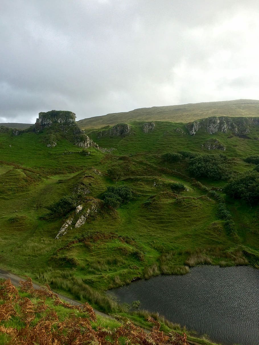 Skotlandia, Isle Of Skye, faerie glenn, skye, lanskap, pulau, dataran tinggi, alam, perjalanan, hijau