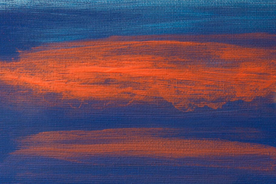 abstract painting, paint, painting, design, abstract expressionism, color field painting, style, canvas, blue, orange