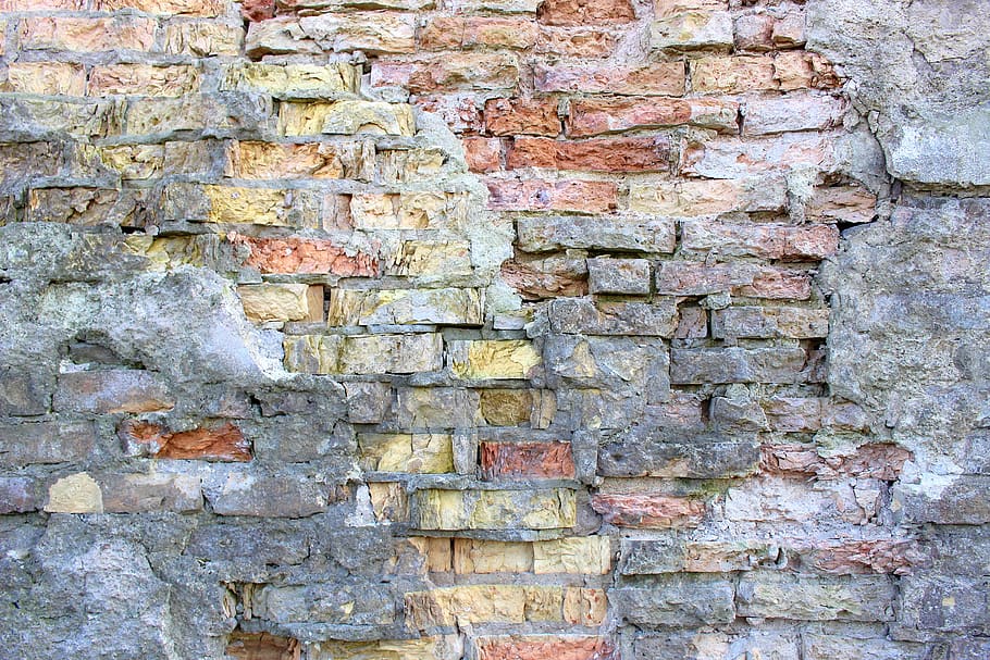 wall, background, brick, orange, white, old, castle, wallpaper, desktop, plaster