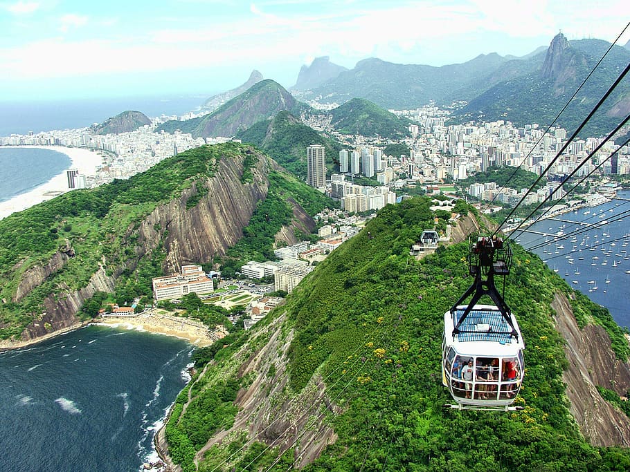 rio, brazil, pariwisata, janeiro, brasil, sugarloaf, gunung, kereta gantung, indah, pantai