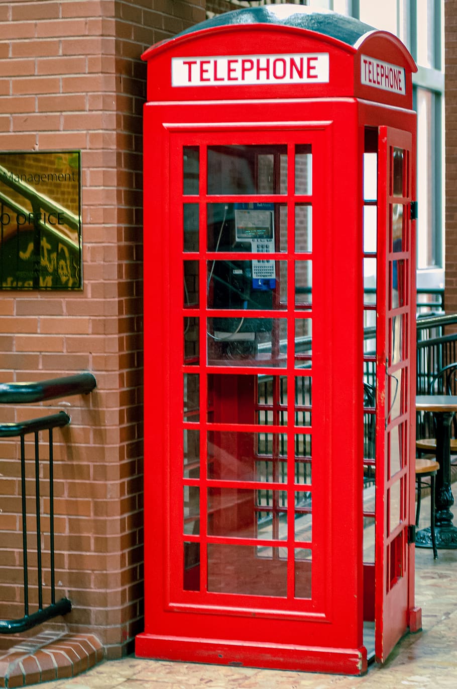 telephone booth, red, phone, communication, booth, public, telephone, building exterior, text, architecture
