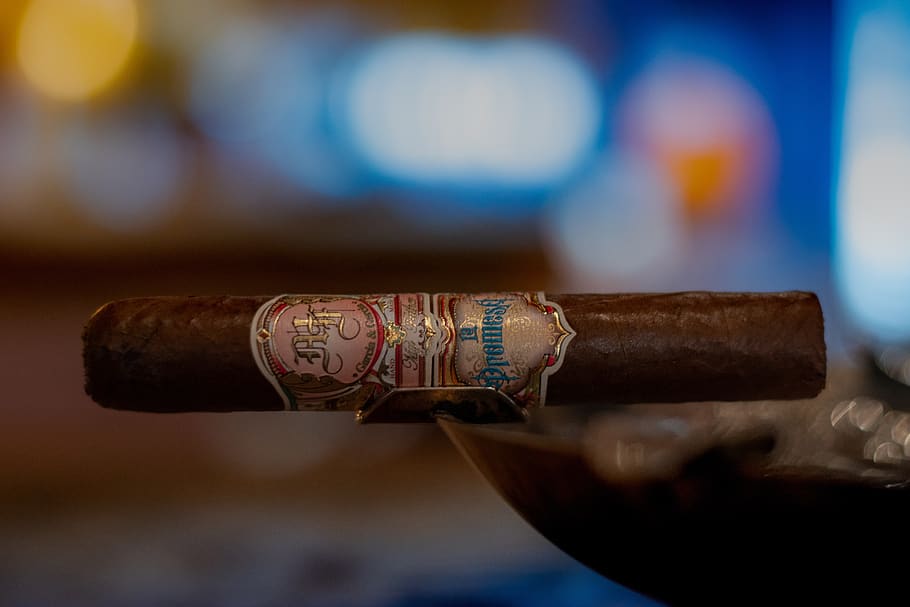 cigar, ashtray, smoking, tobacco, ash, nicaragua, focus on foreground, close-up, drink, alcohol