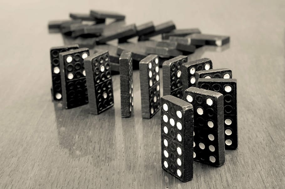 closeup, foto, hitam, domino, set, hitam dan putih, warna hitam, bentuk blok, close-up, kompetisi
