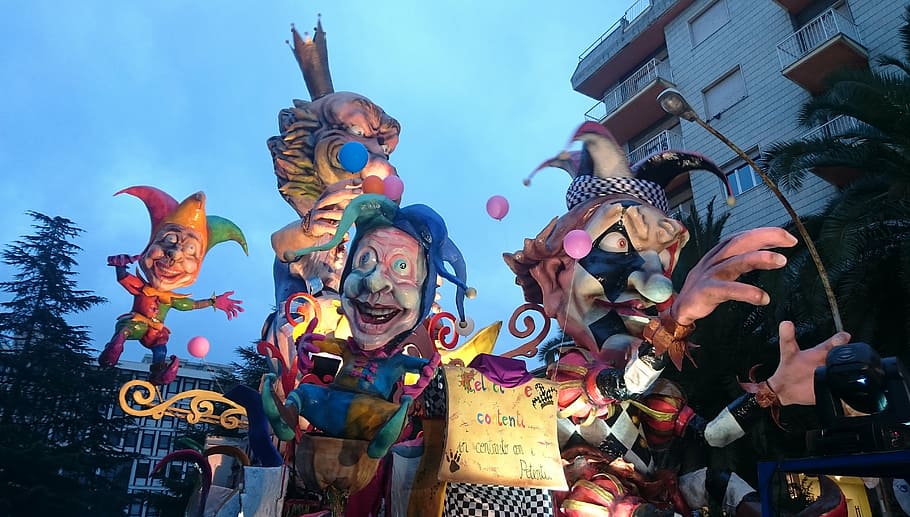 carnaval, desfile, alegoría, papel maché, vagón, representación, grupo de personas, multicolores, arte y artesanía, representación humana