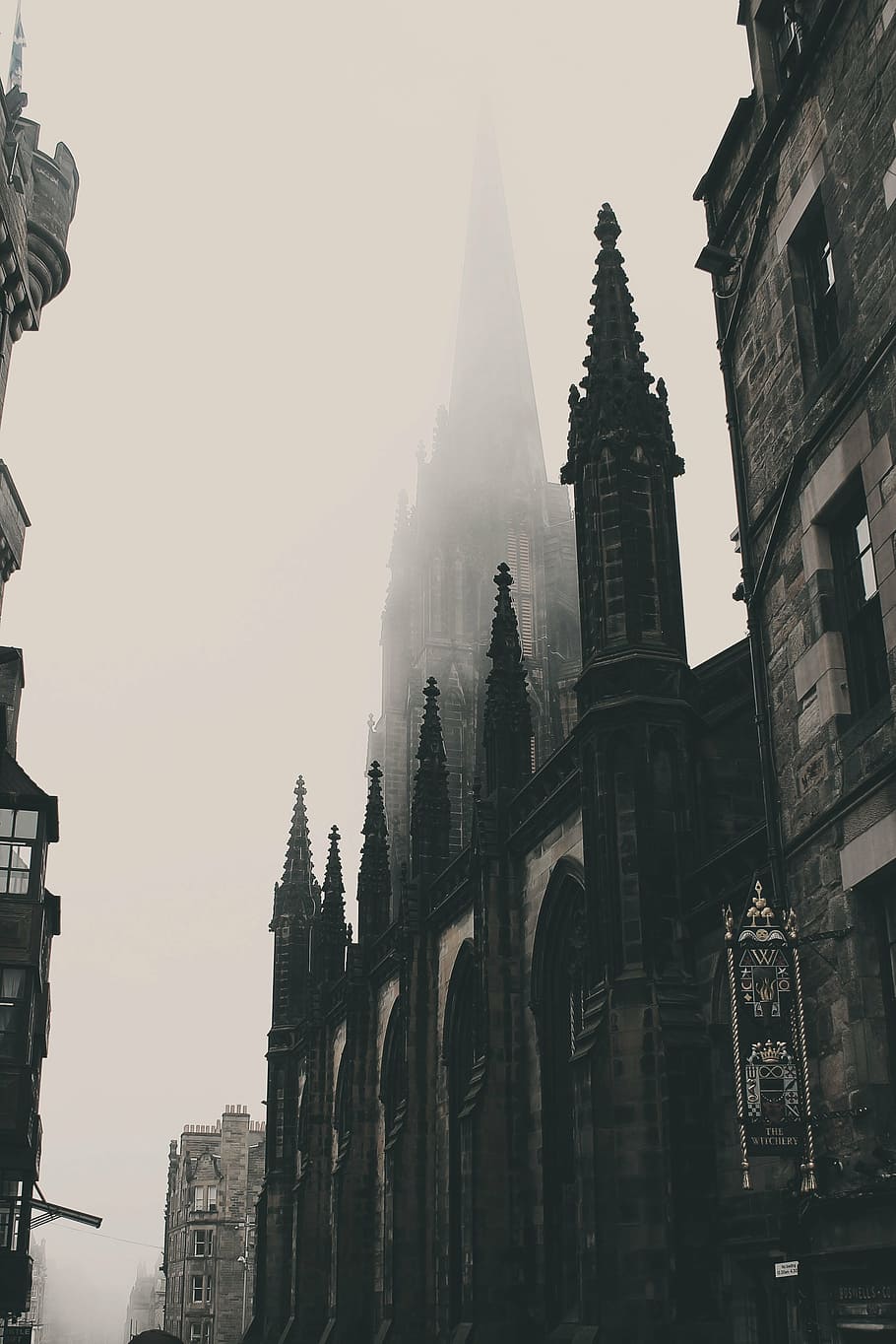 catedral de hormigón negro, bajo, ángulo, fotografía, hormigón, edificio, edificios, arquitectura, ciudad, patrones