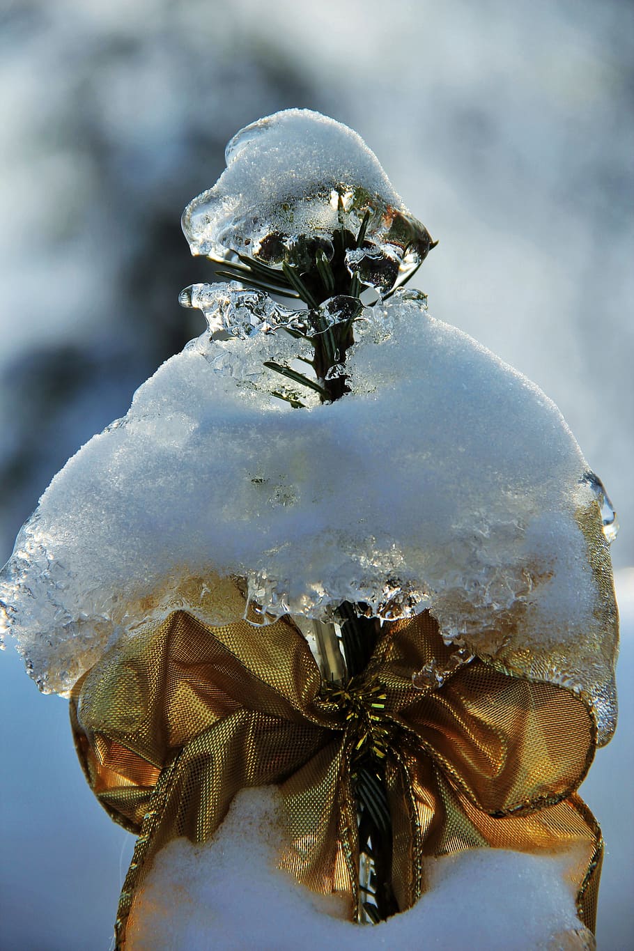 ice and snow, ice snow, eiskristalle, snow, atmospheric, weihachten in snow, christmas, tree topper, white christmas, winter