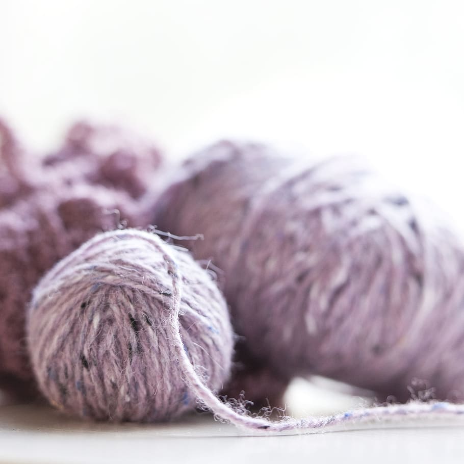 purple, yarn, wool, knitting, hooks, around, thread, needle, knitting yarn, knitted fabric