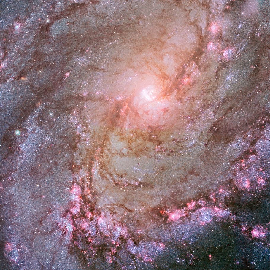 southern pinwheel galaxy, space, cosmos, m83, messier 83, barred spiral galaxy, ngc 5236, universe, nasa, hubble