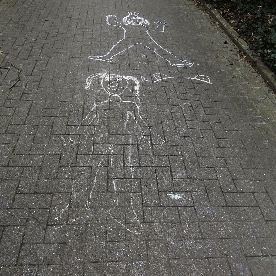 painting, sidewalk, chalk, children, street chalk, art, paint, play, viewing, footpath