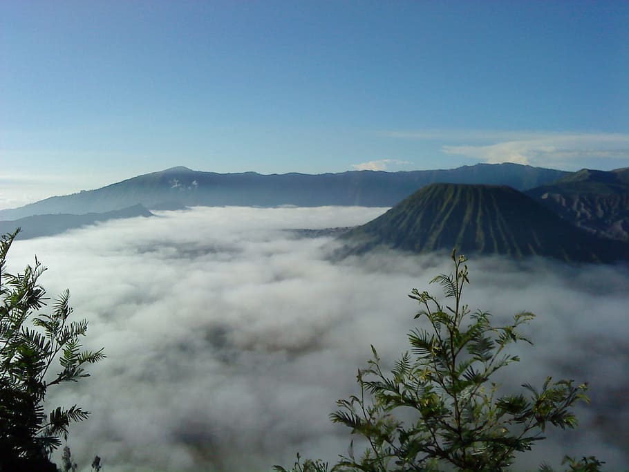 Mount, Shell, Bromo, Cloud, volcano, mountain, volcanic landscape, nature, smoke - physical structure, outdoors