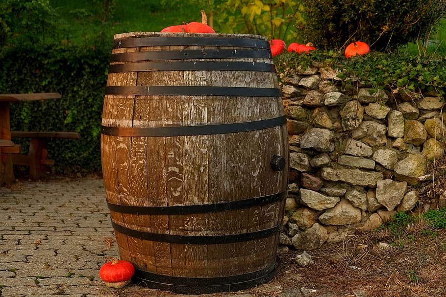 brown, black, wooden, barrel, wine barrel, wooden barrels, wine, keller, cellar, wine storage