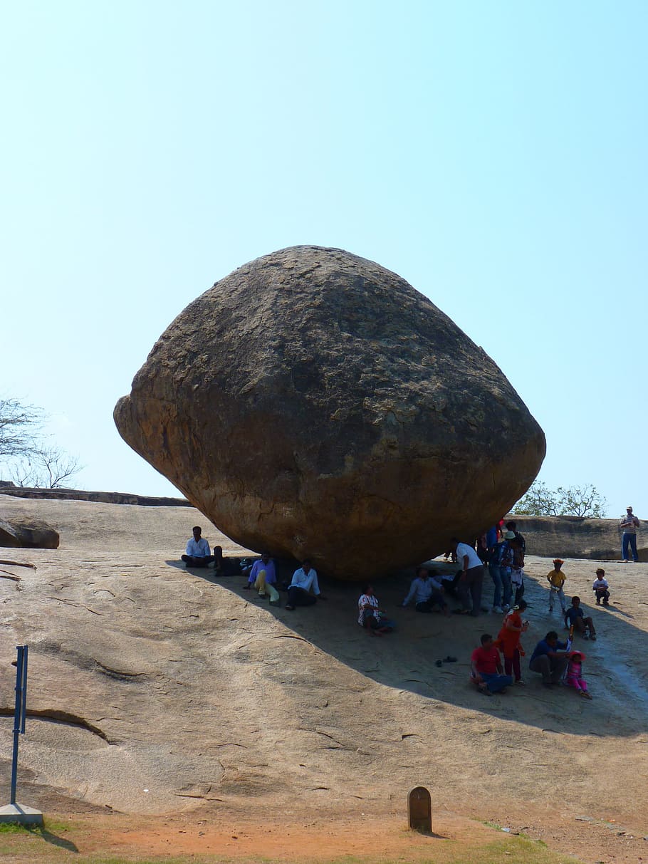 krishna butterkugel, butter ball, Krishna, Butter, Ball, rock ball, mahabalipuram, mamallapuram, india, rock - Object