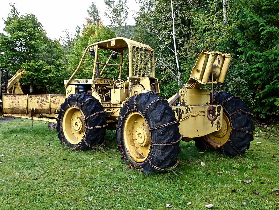 Tractor, Lumbering, Machine, Haulage, forestry, equipment, truck, transportation, tractor trailer, field