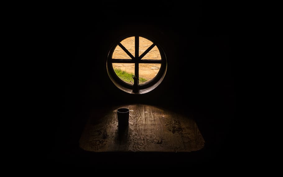 window, light, table, mug, moody, bar, place, old, shadows, wall