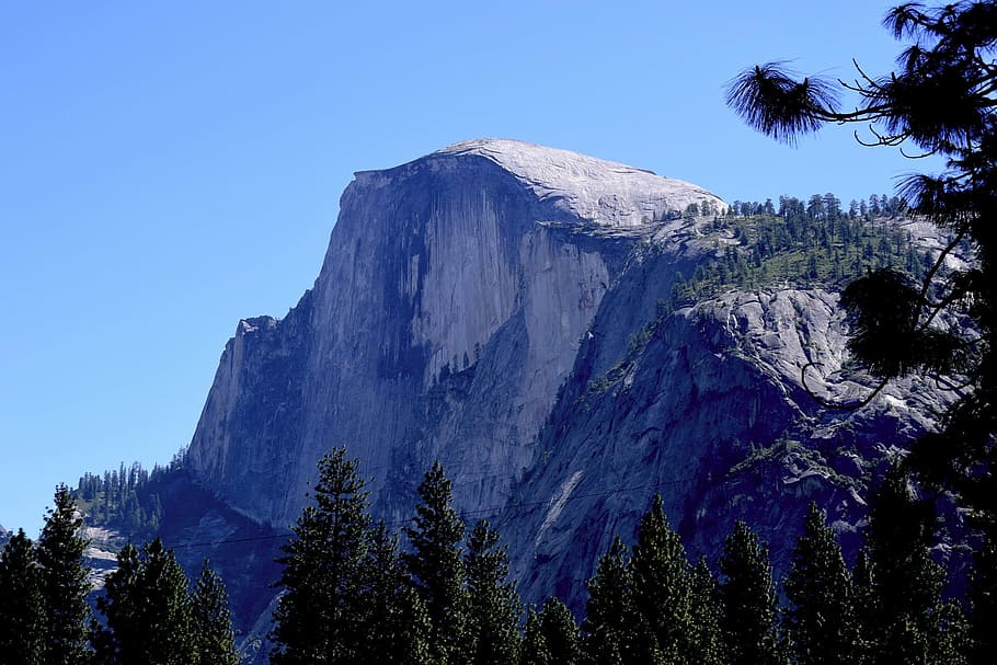 yosemite, half dome, mountain, national, park, rock, scenic, outdoors, cliff, california