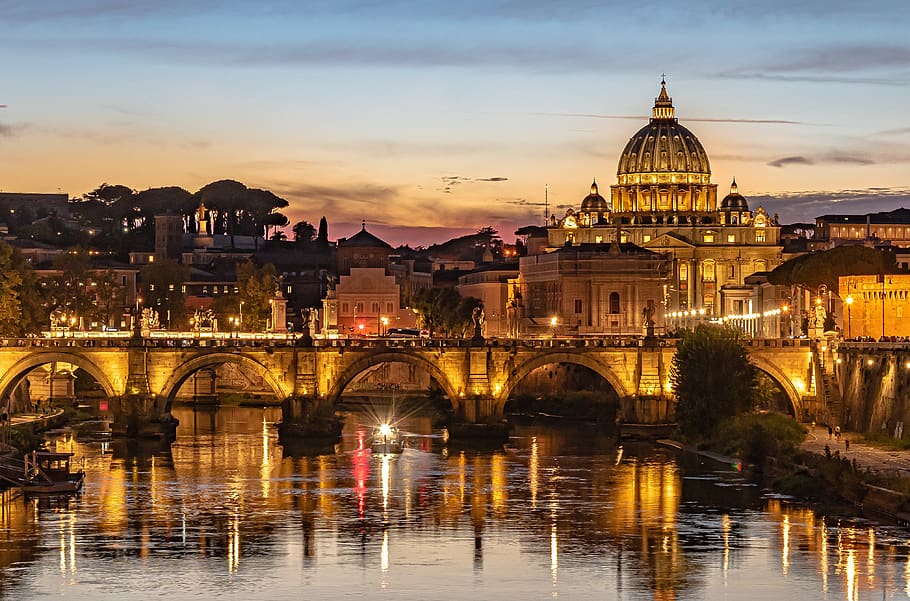arquitectura, viajes, ciudad, histórico, antiguo, diseño, famoso, vaticano, roma, europa