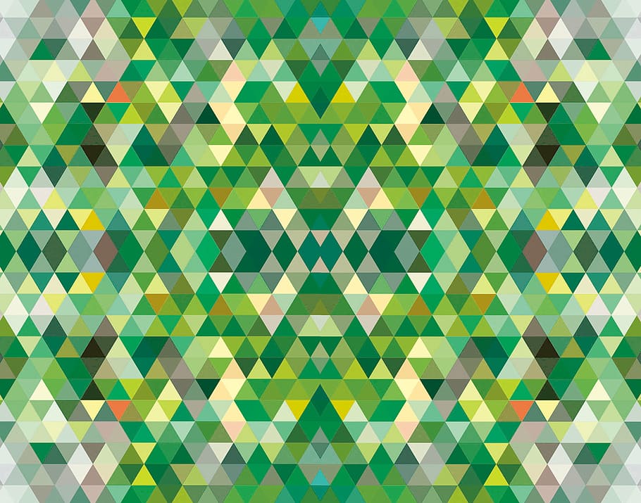 緑, 白, 黒, 光学, 錯覚の壁紙, 森林, 抽象, 幾何学, 背景, 三角形