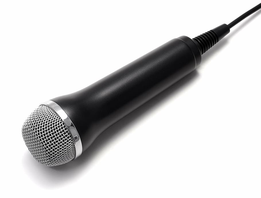 black, corded, dynamic, microphone, micro, usb microphone, provided with a video game, rock band, ps2, ps3