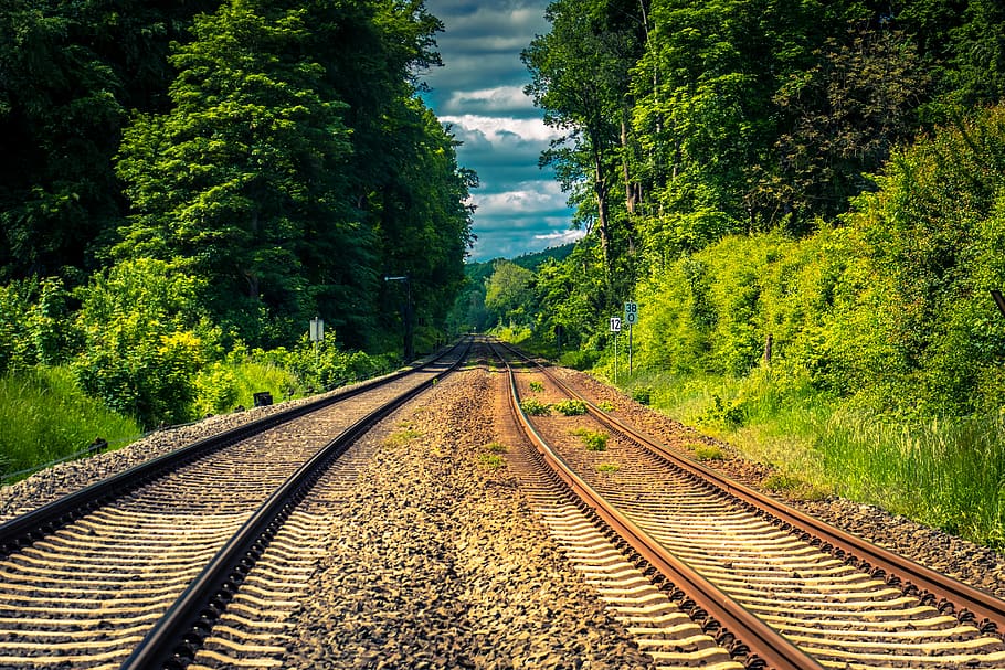 rails, gleise, away, vacations, travel, direction, track bed, railroad tracks, traffic, railway