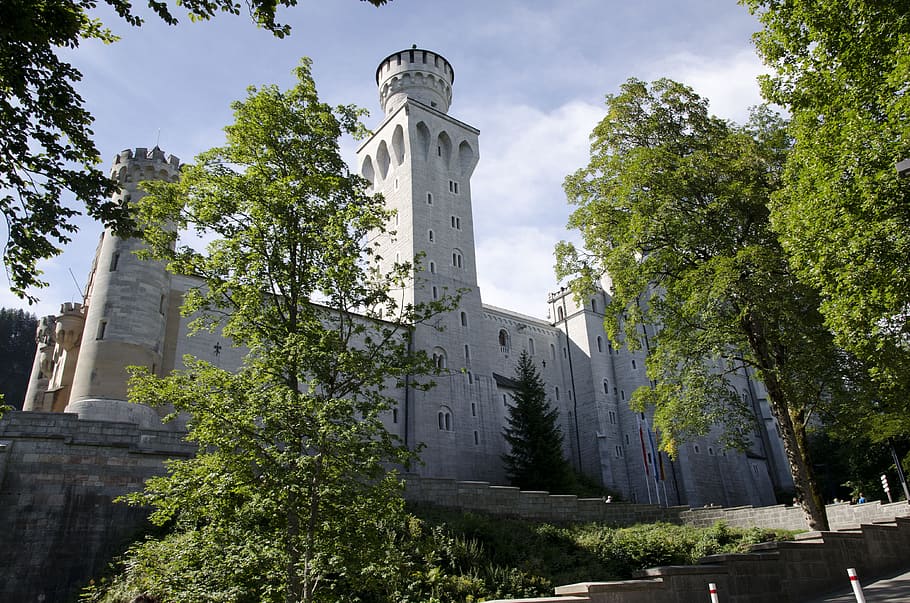 Alemania, castillo, Baviera, atracciones turísticas, montañas, neuschwanstein, torre, arquitectura, lugar famoso, arquitectura y edificios