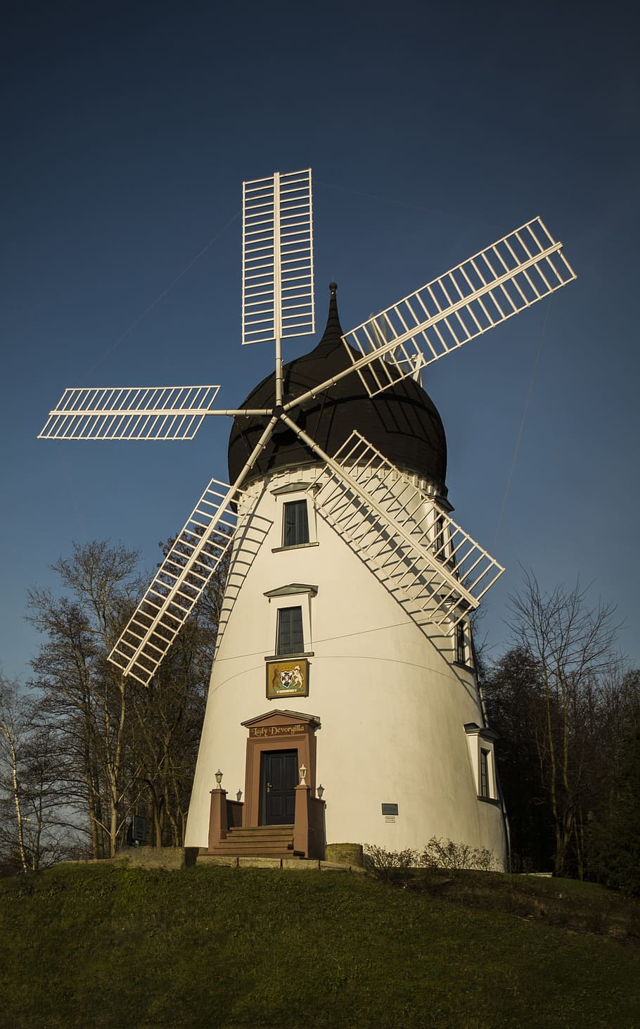 mill, gifhorn, windmill, sky, grass, trees, renewable energy, alternative energy, fuel and power generation, environmental conservation