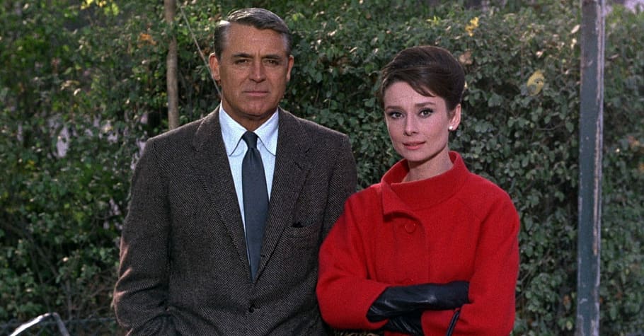 Cary Grant, Audrey Hepburn, Man, Woman, stars, charade, movie, actor, actress, hollywood
