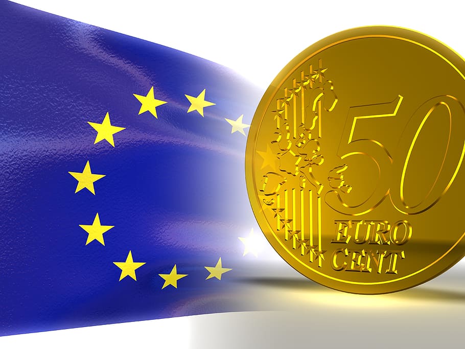 ユーロ, 通貨, コイン, フラグ, eu, ビジネス, お金, 金融, 経済, 市場