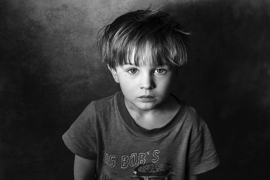 experimental portrait, portrait, portrait photography, childhood, looking at camera, child, one person, males, front view, casual clothing