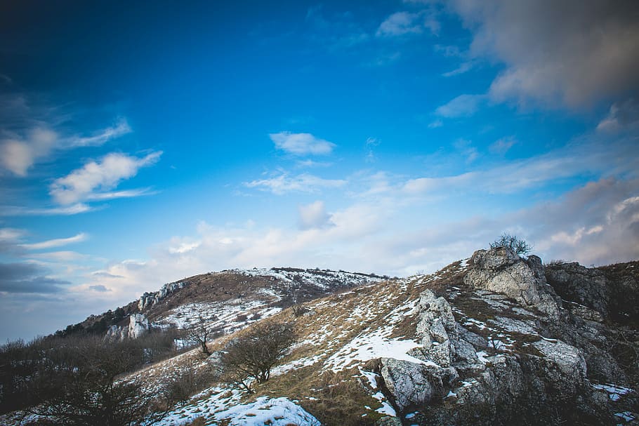colinas checas, checo, colinas, invierno, nubes, república checa, naturaleza, panorama, rocas, cielo