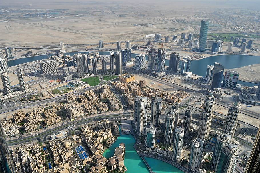 bersatu, emirat arab uae, Cityscape, Dubai, Uni Emirat Arab, UEA, bangunan, foto, kota metropolitan, domain publik