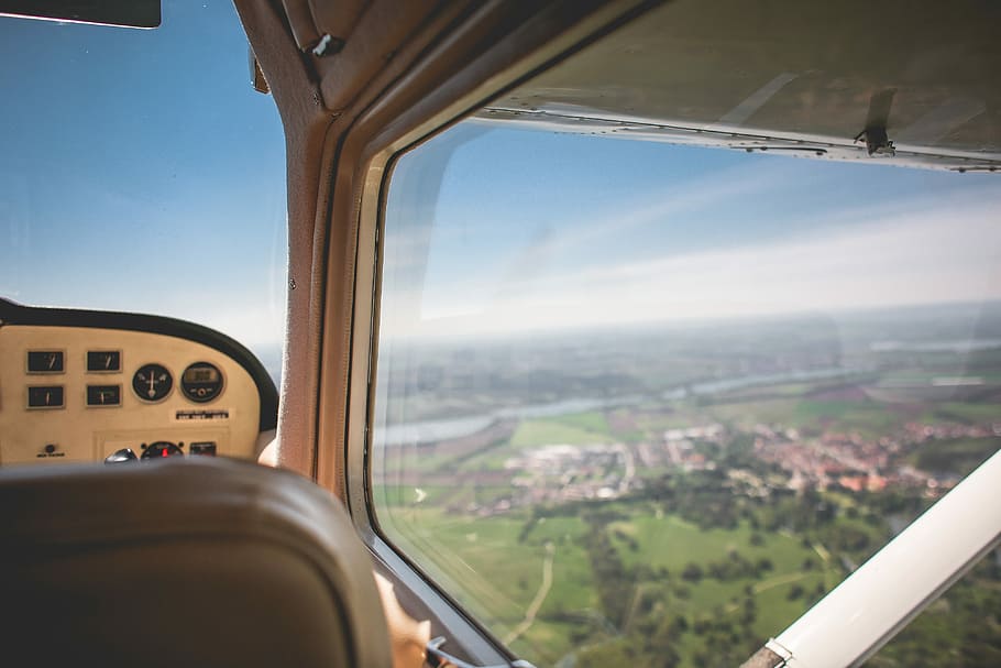 jendela pesawat, pesawat, jendela, pesawat terbang, cessna, dari pesawat, tanah, pemandangan, transportasi, aerial view