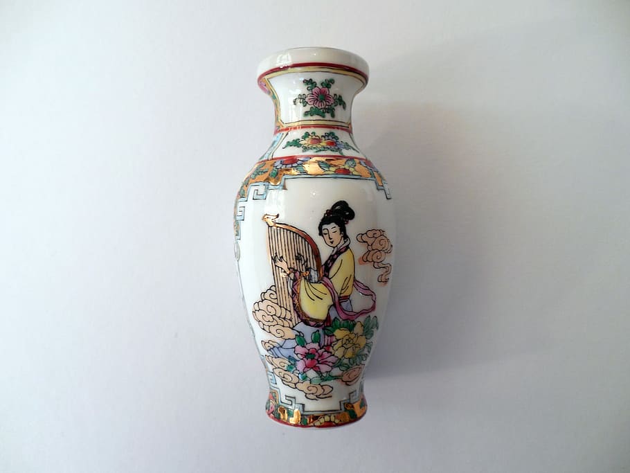 florero, porcelana, china, decoración, arte, asia, tradicionalmente, chino, en el interior, arte y artesanía
